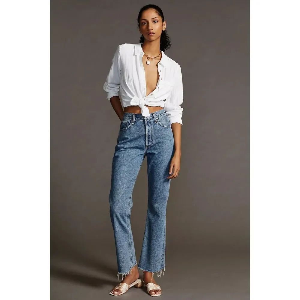 Anthropologie AGOLDE Mid-Rise Relaxed Bootcut Jeans